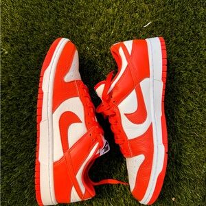 Nike Dunk By You size 10.5. Orange and white. Worn once